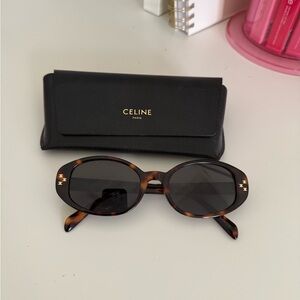 Celine Brown Tortoise Sunglasses with Black Case